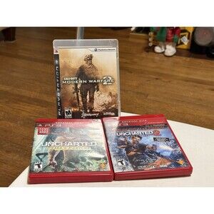 PS3 Games Lot Of 3 , Call Of Duty Modern Warfare 2, Uncharted , Uncharted 2